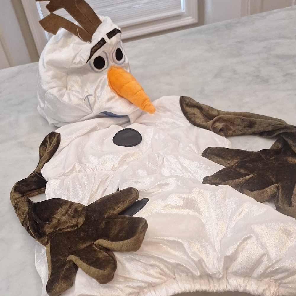 Disney Childs Sm 4-6 Olaf‎ Frozen Snowman Costume 2 Pc Set Holiday Halloween